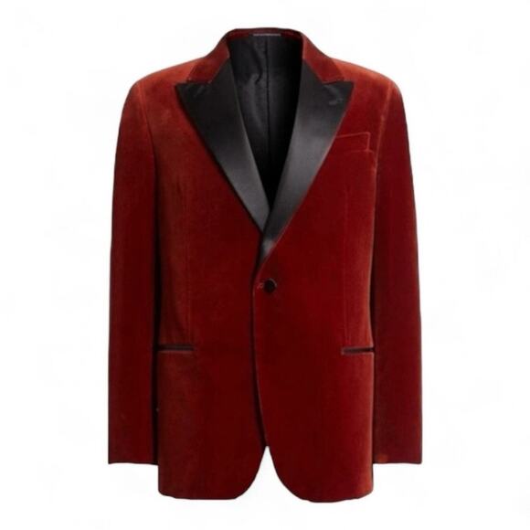 EMPORIO ARMANI Evening G-Line Peaked Velvet Jacket Size 56R NEW $1895 Italy - Picture 1 of 16